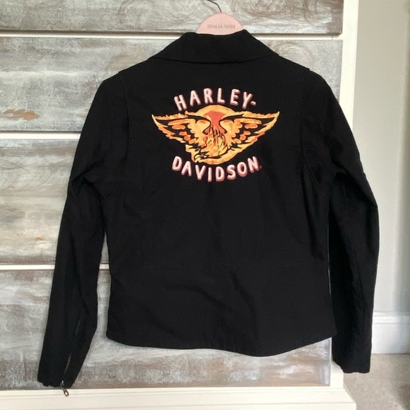 Harley Davidson Asymmetrical Zip Black Jacket - Picture 5 of 12